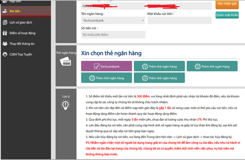 Rút tiền tại WINBET nhanh chóng